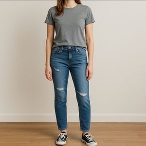Silver Suki Jeans Ankle Slim Distressed 28